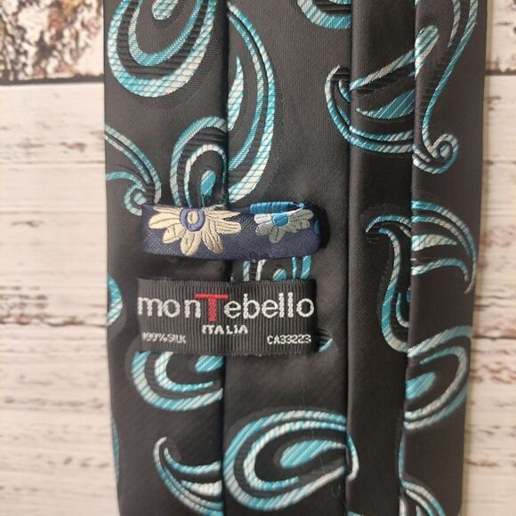 100% Silk Montebello Italia Tie - Picture 6 of 7